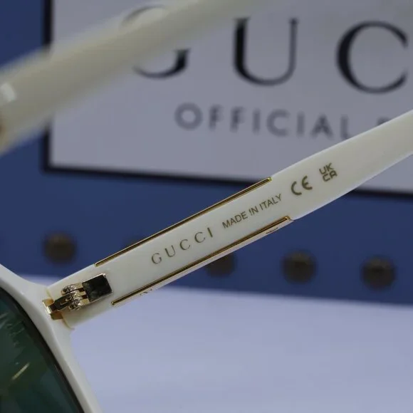 Gucci GG1188S 005 Aviator Sunglasses - Ivory/Green display picture 1